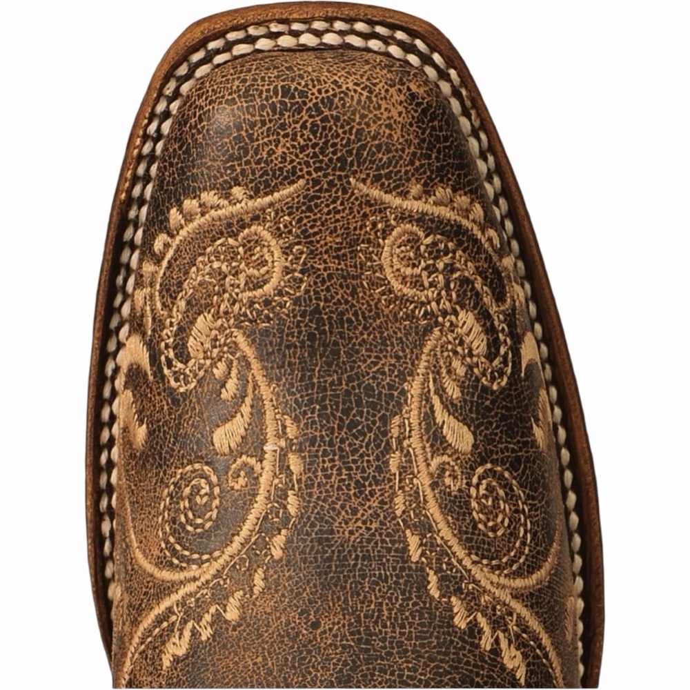 Circle G Brown Dragonfly Embroidered Square Toe Western Cowgirl Boots - Size 6.5 - Picture 5 of 15